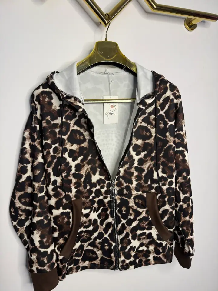 Bluza rozpinana z kapturem czekoladowa piękna, zdjęcie 2 z 2 – odzież damska Victoria Fashion