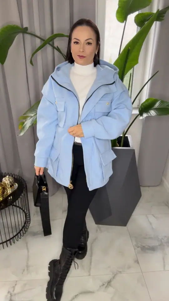 Kurtka niebieska parka Pink Mania piękna, Lola Bianka, zdjęcie 1 z 2 – odzież damska Victoria Fashion