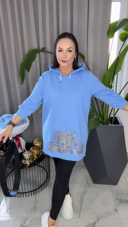 Bluza niebieska Lola Bianka tunika, zdjęcie 1 z 2 – odzież damska Victoria Fashion