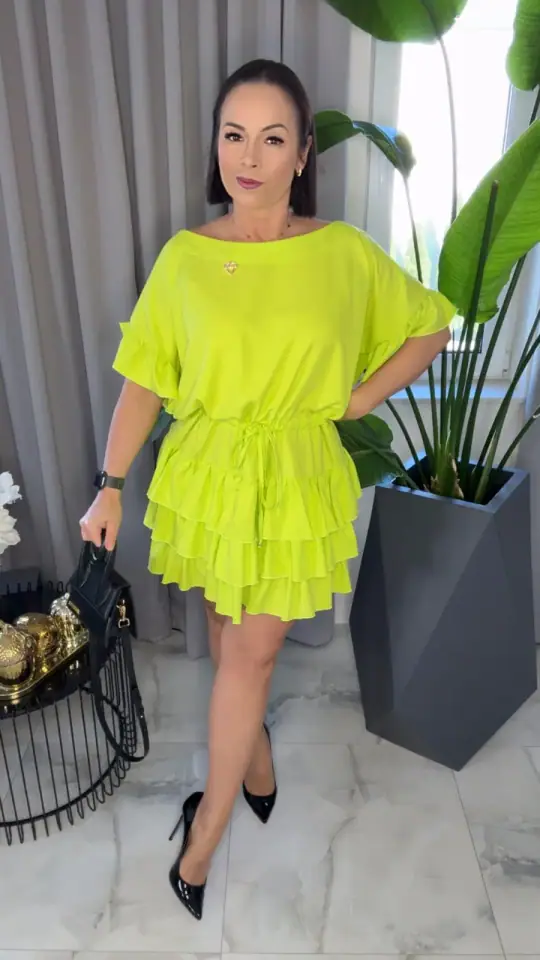 Sukienka Lola Bianka hiszpanka limonka, zdjęcie 1 z 2 – odzież damska Victoria Fashion