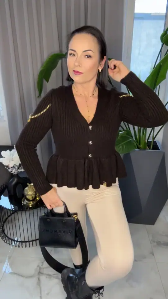 Sweter Pink Mania brąz, Lola Bianka, zdjęcie 2 z 2 – odzież damska Victoria Fashion