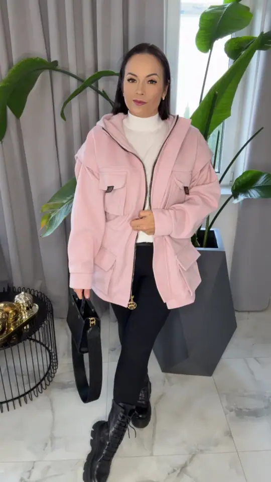 Kurtka róźowa parka Pink Mania piękna, Lola Bianka, zdjęcie 1 z 2 – odzież damska Victoria Fashion