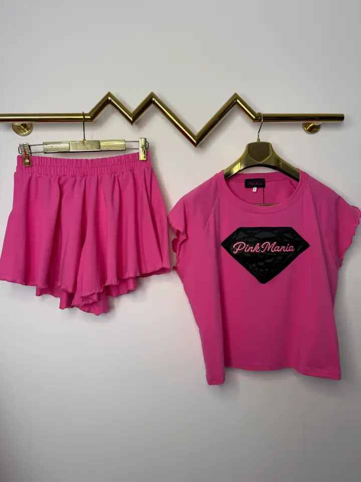 Komplet letni różowy Pink Mania, lola bianka, zdjęcie 1 z 2 – odzież damska Victoria Fashion