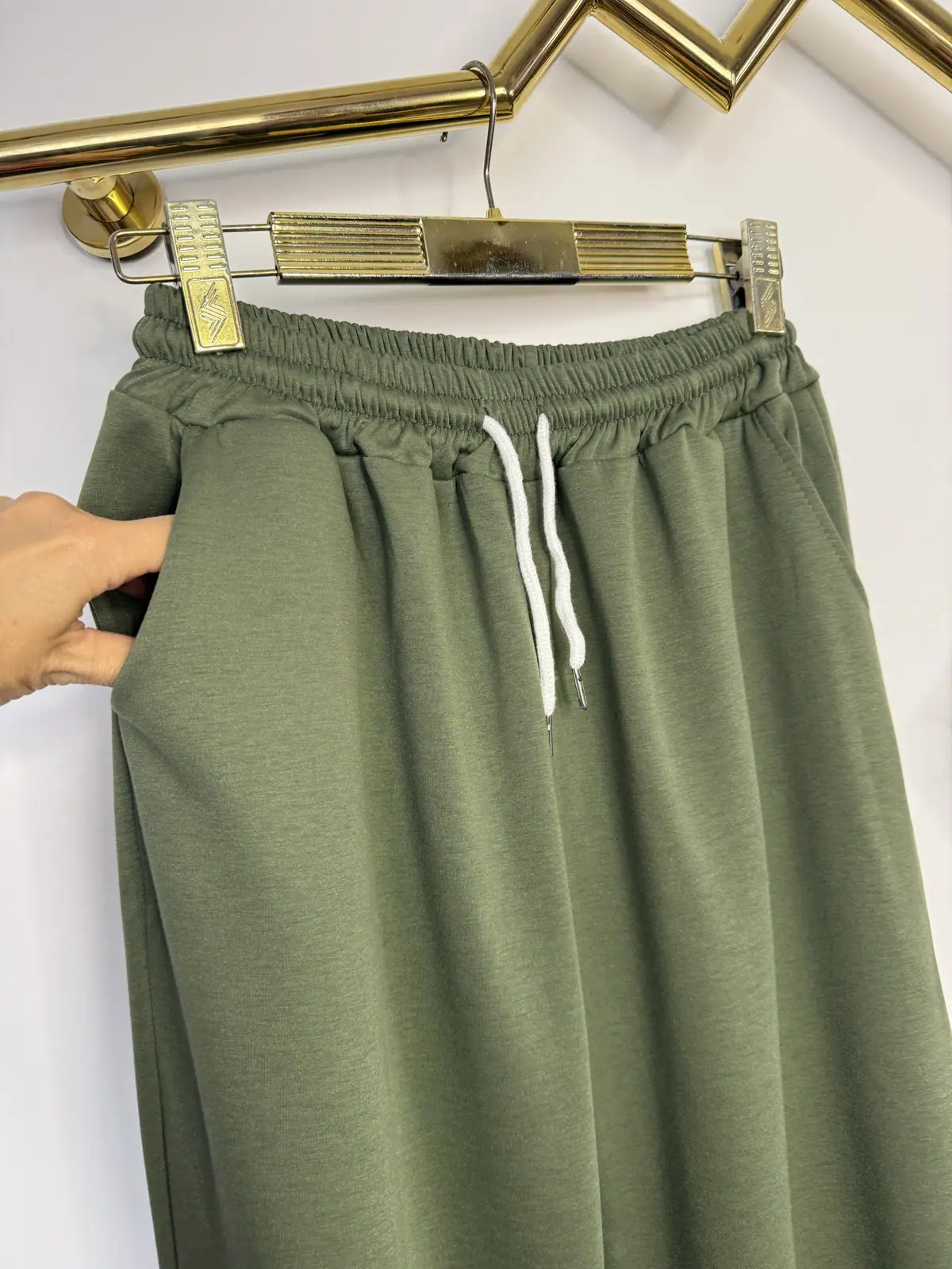 Dres khaki wygodny komplet biało zielony – miniatura 12 z 13