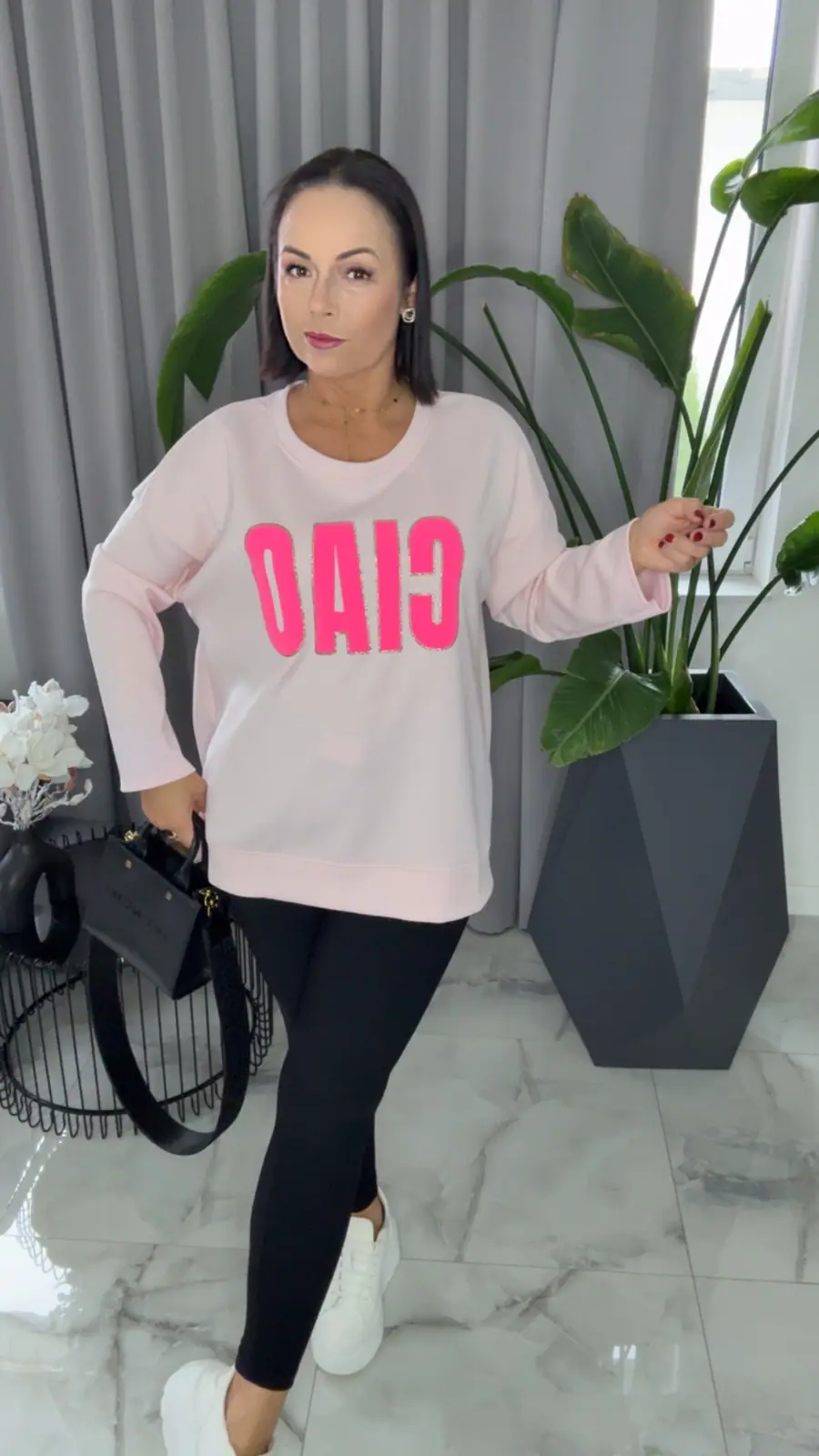 Bluza różowa CIAO wygodna tunika – miniatura 4 z 9