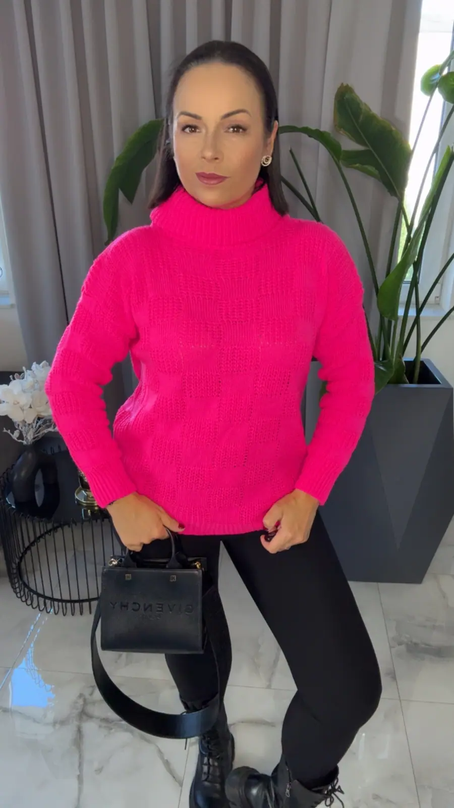 Sweter różowy golf SALE – miniatura 5 z 10