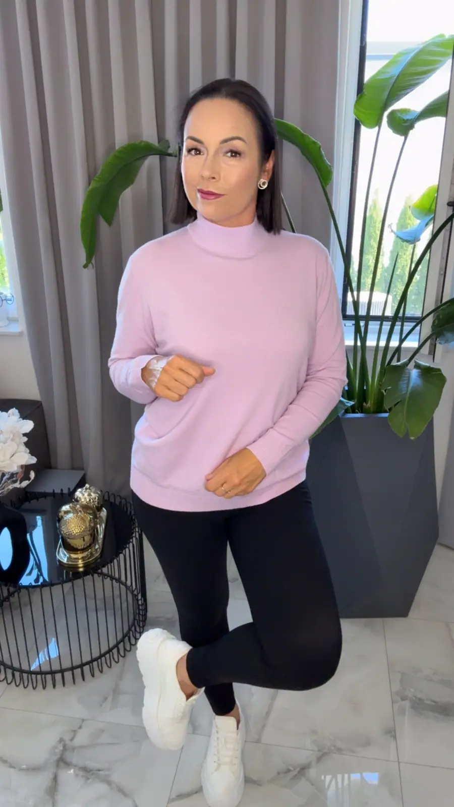 Golf lila mięciutki wygodny sweter – miniatura 4 z 9
