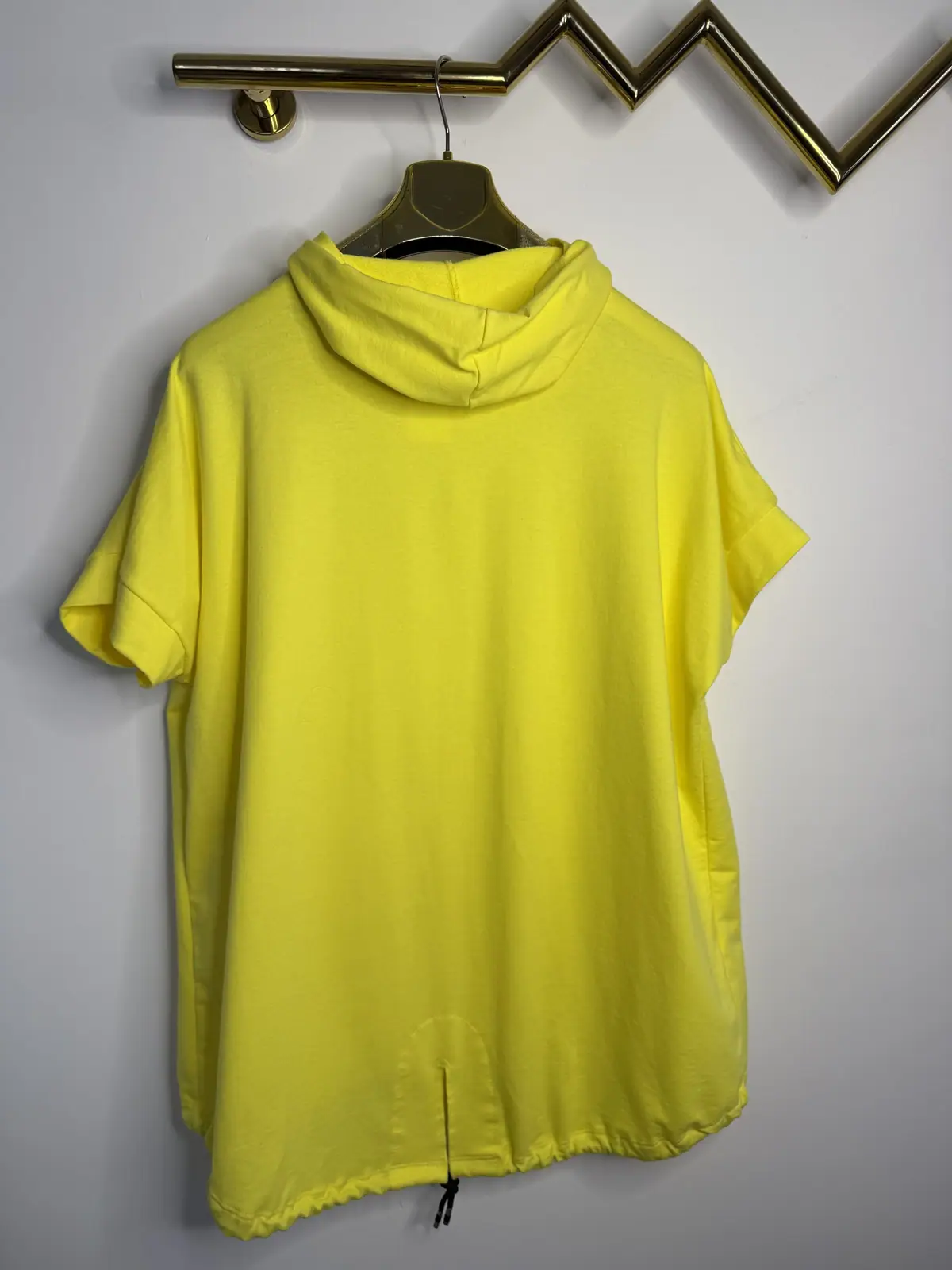 Bluza żółta bawełniana tunika dresowa – miniatura 8 z 9