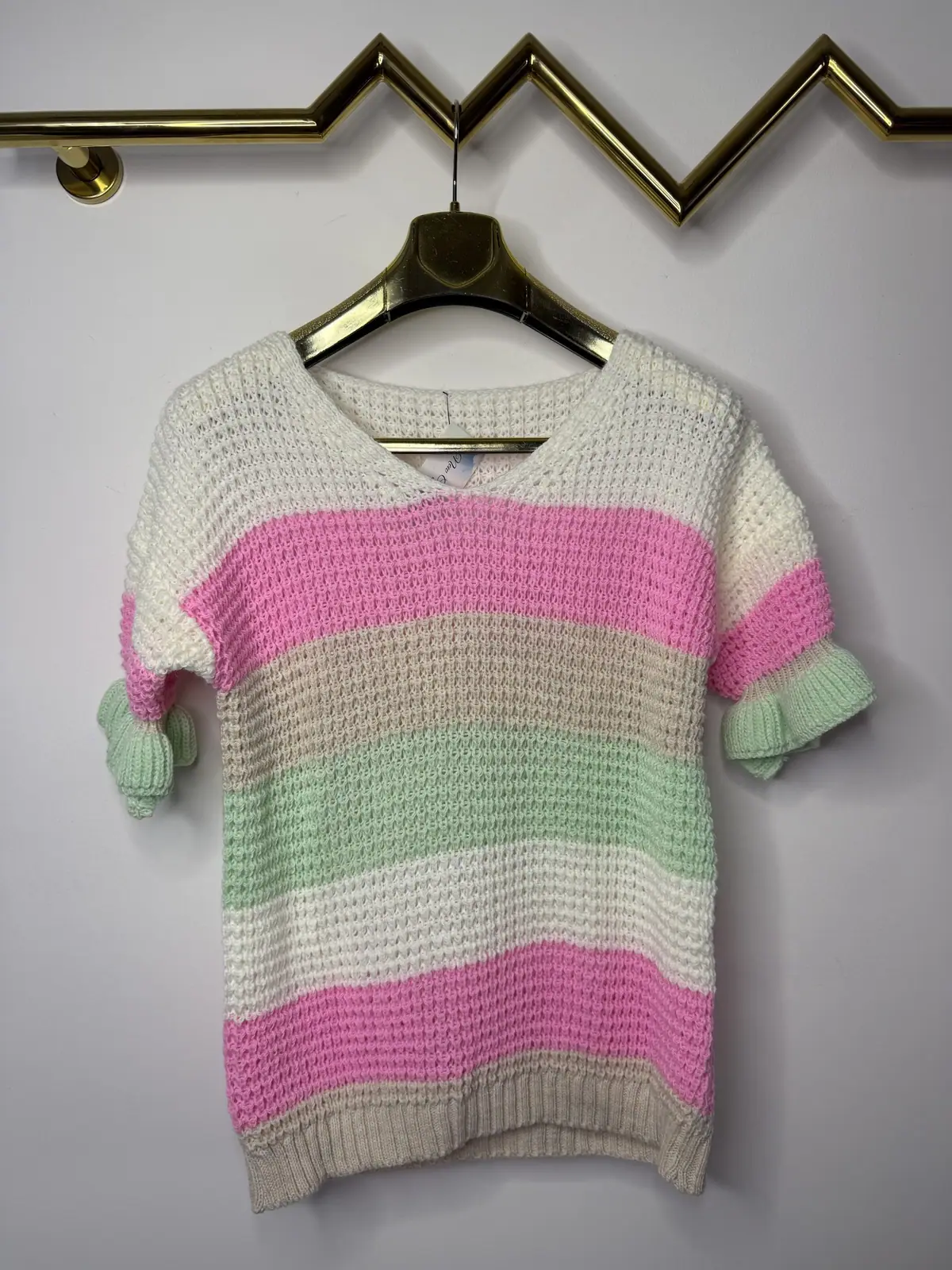 Sweter pastelowy krótki rękawek piękny – miniatura 10 z 10