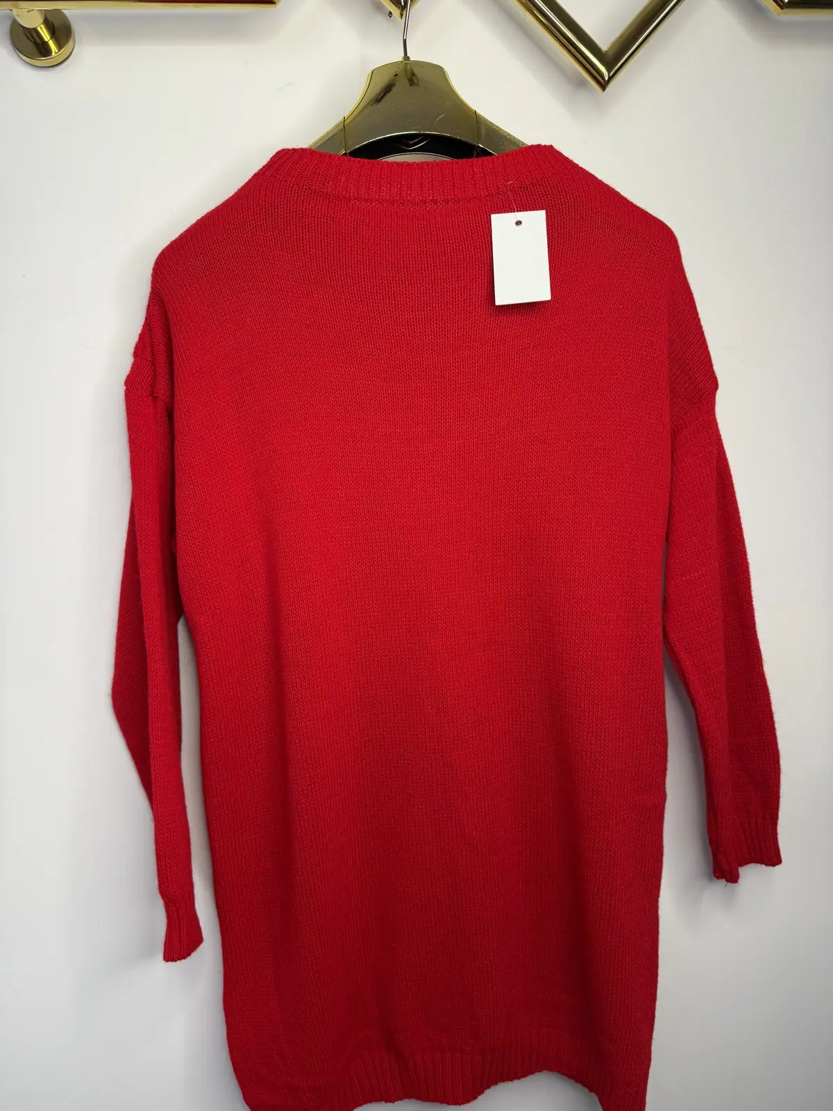 Sweter czerwony dłuższy z długim rękawkiem – miniatura 9 z 11