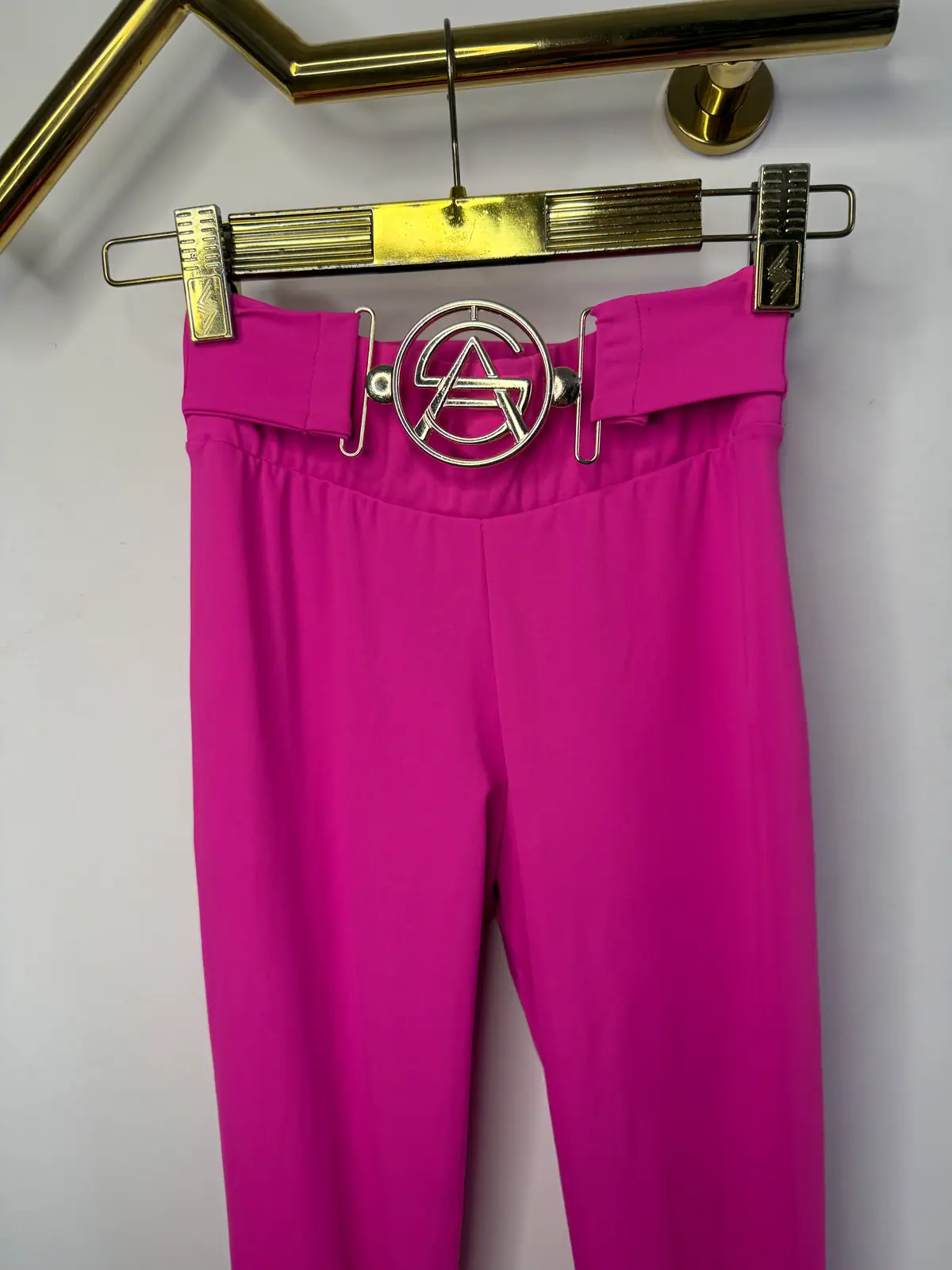 Leginsy różowe Pink Mania M z klamrą złotą – miniatura 7 z 9