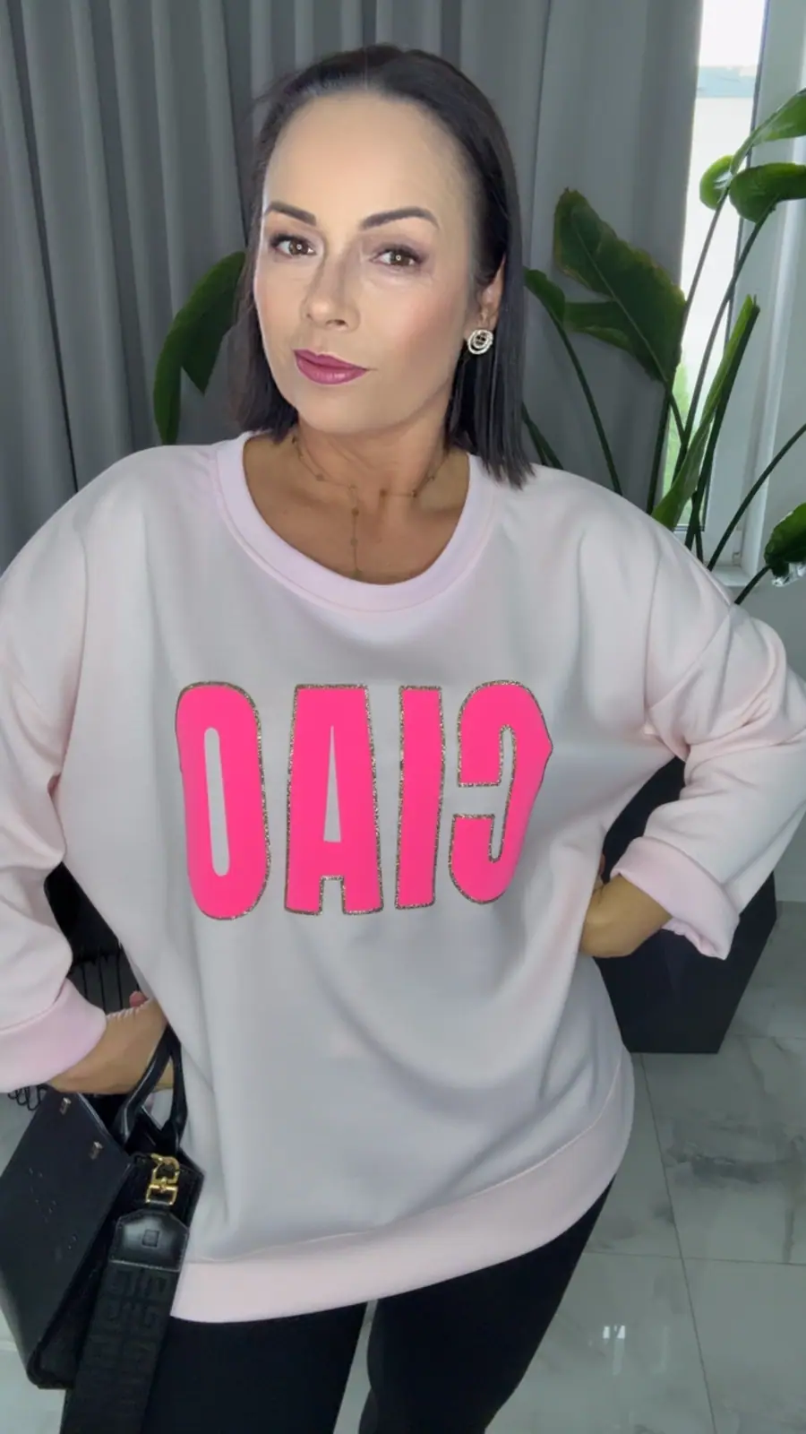 Bluza różowa CIAO wygodna tunika – miniatura 9 z 9