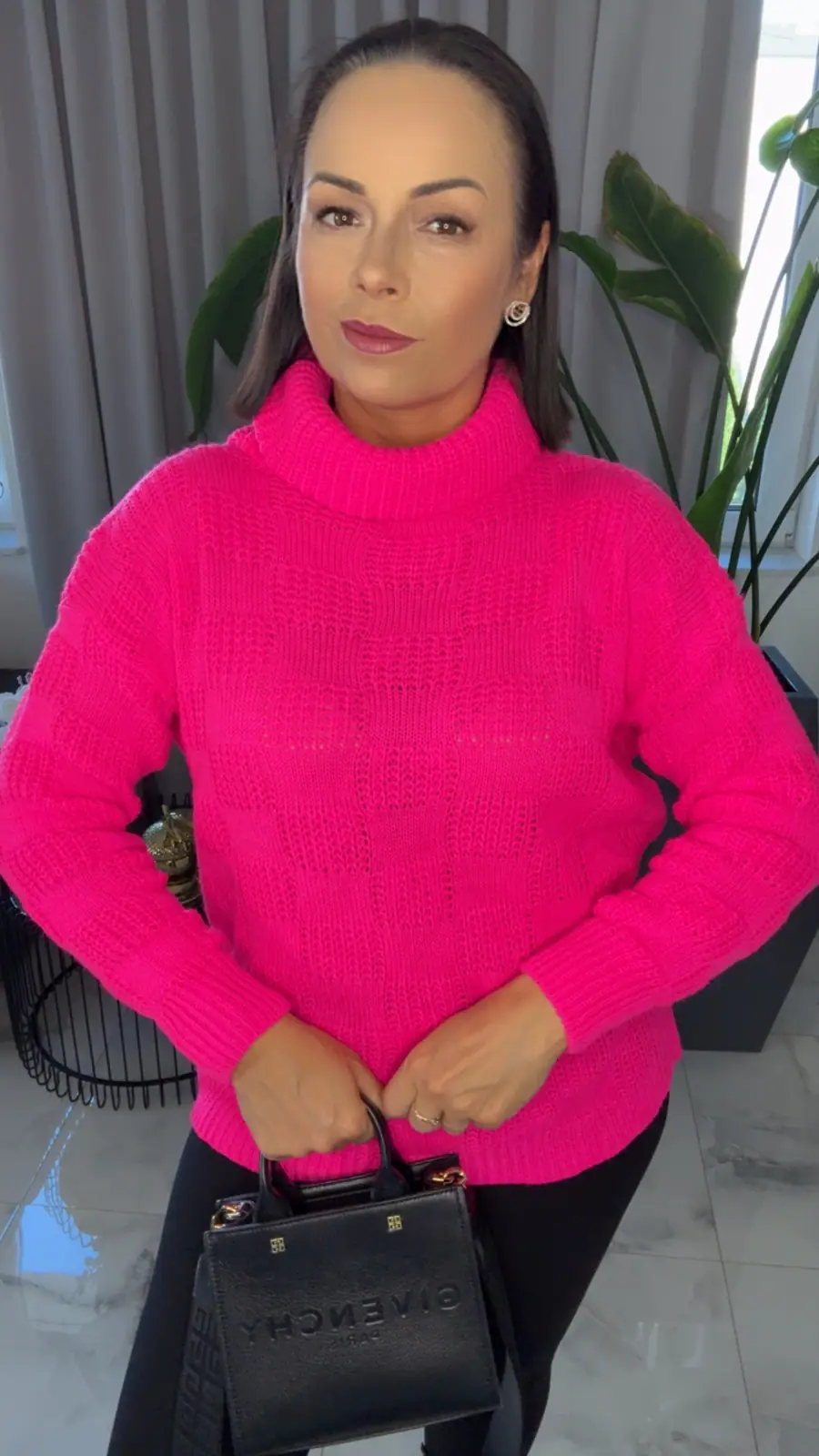 Sweter różowy golf SALE – miniatura 4 z 10