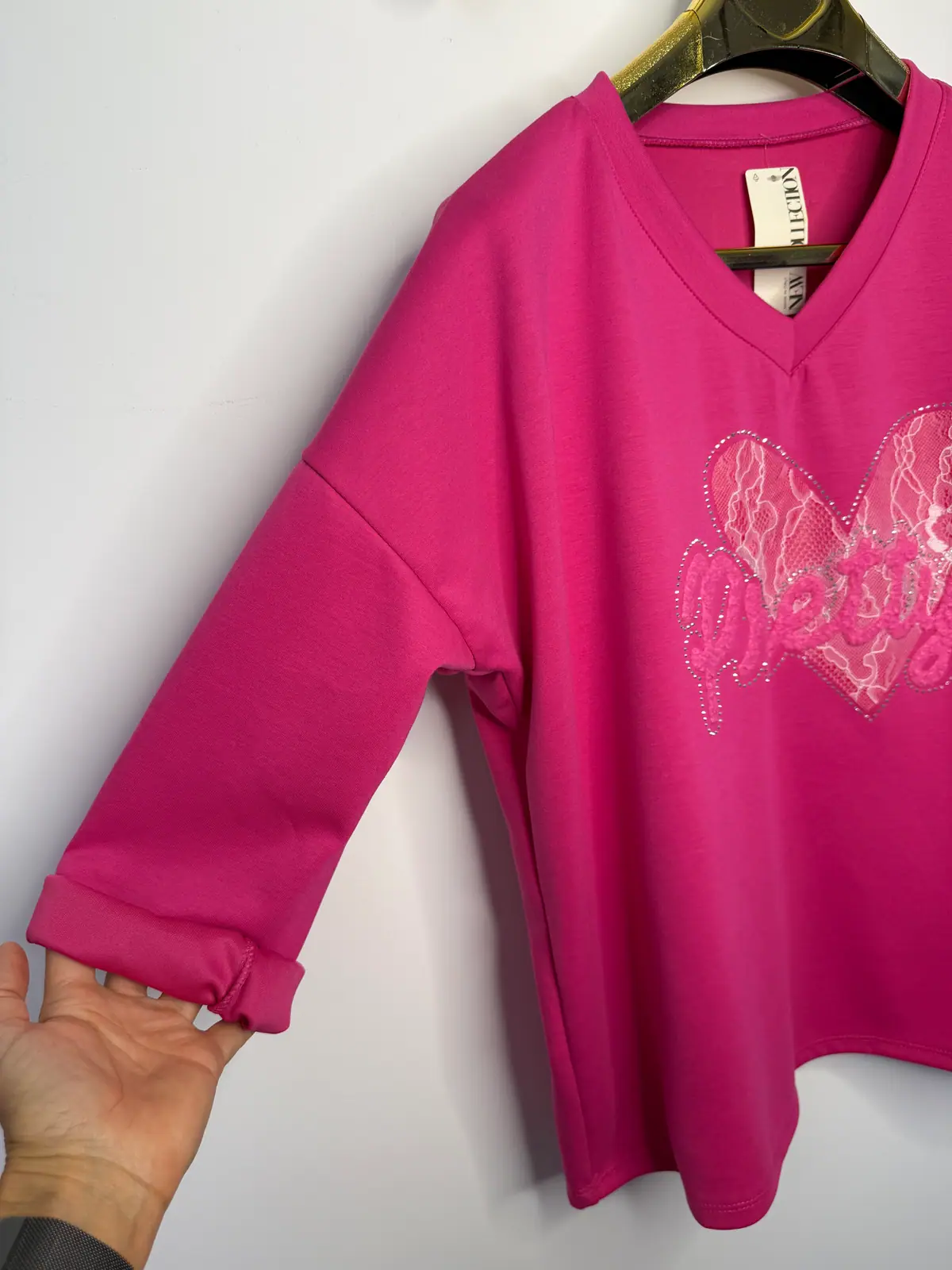 Bluza różowa wygodna tunika – miniatura 9 z 9