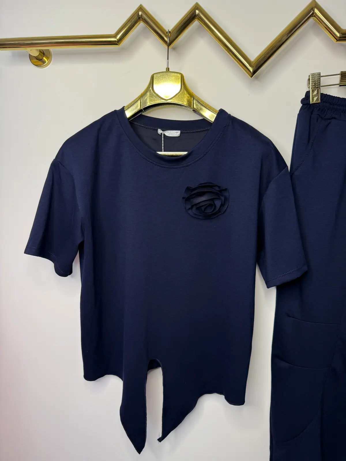 Dres granatowy komplet z różą piekny – miniatura 10 z 11