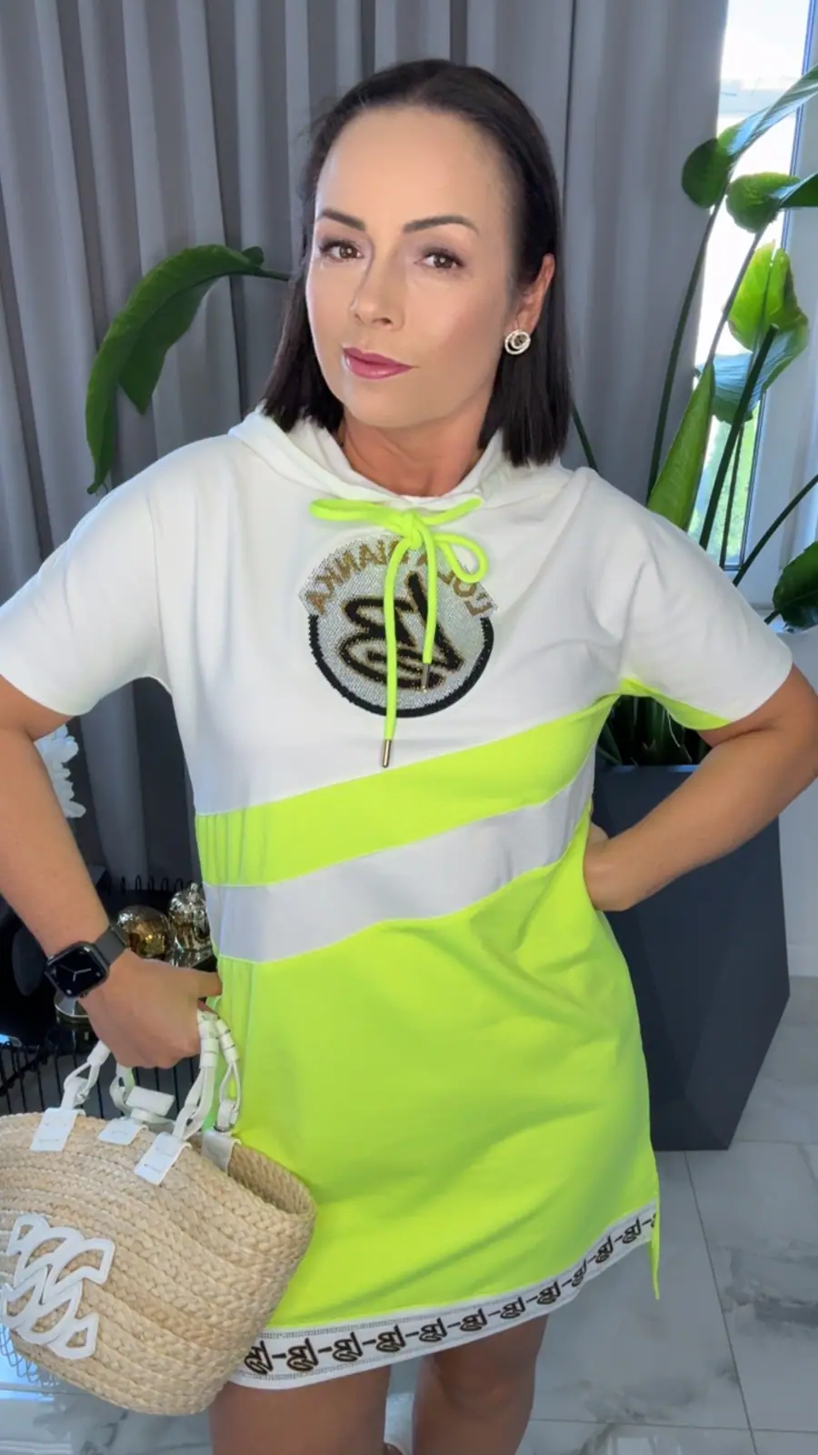 Sukienka Lola Bianka tunika dresowa neon – miniatura 6 z 8