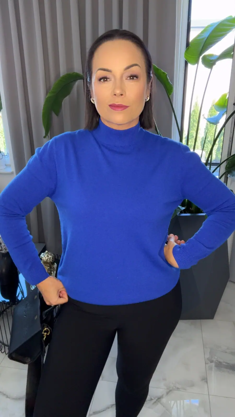 Sweter chabrowy wygodny golfik – miniatura 3 z 8