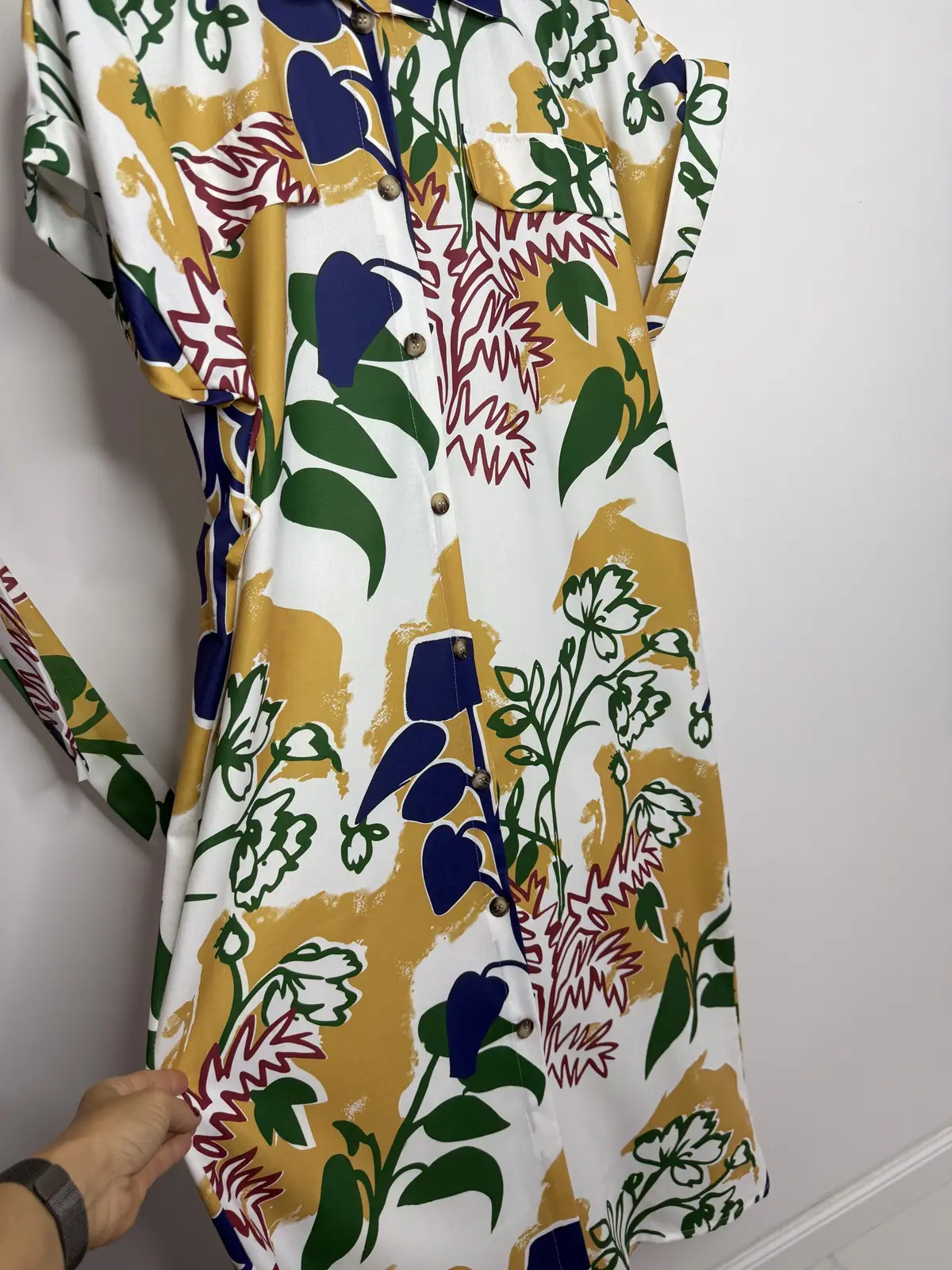 Sukienka w kwiaty z paskiem elegancka – miniatura 12 z 13