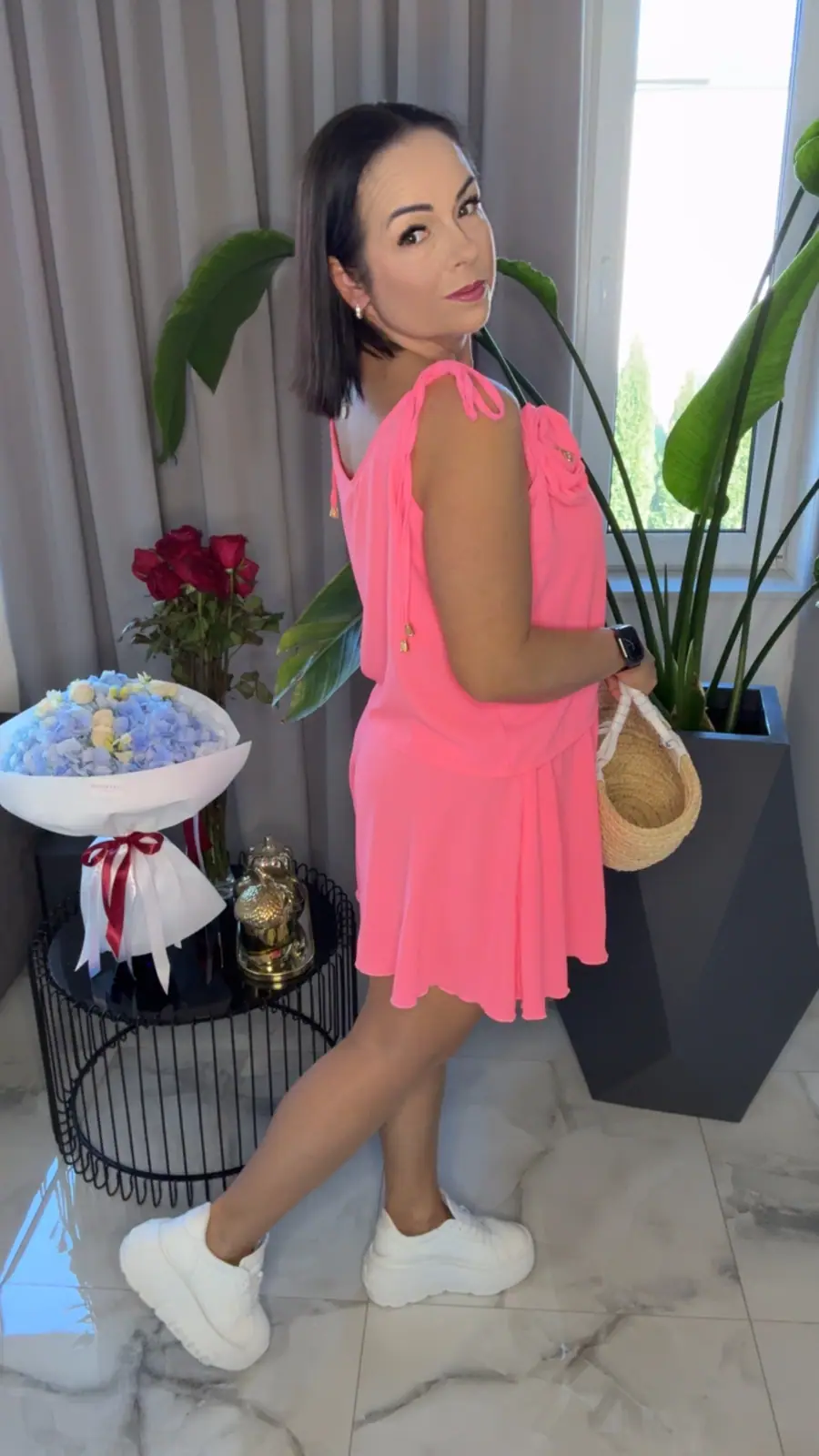 Komplet letni Lola Bianka koral neon – miniatura 4 z 11