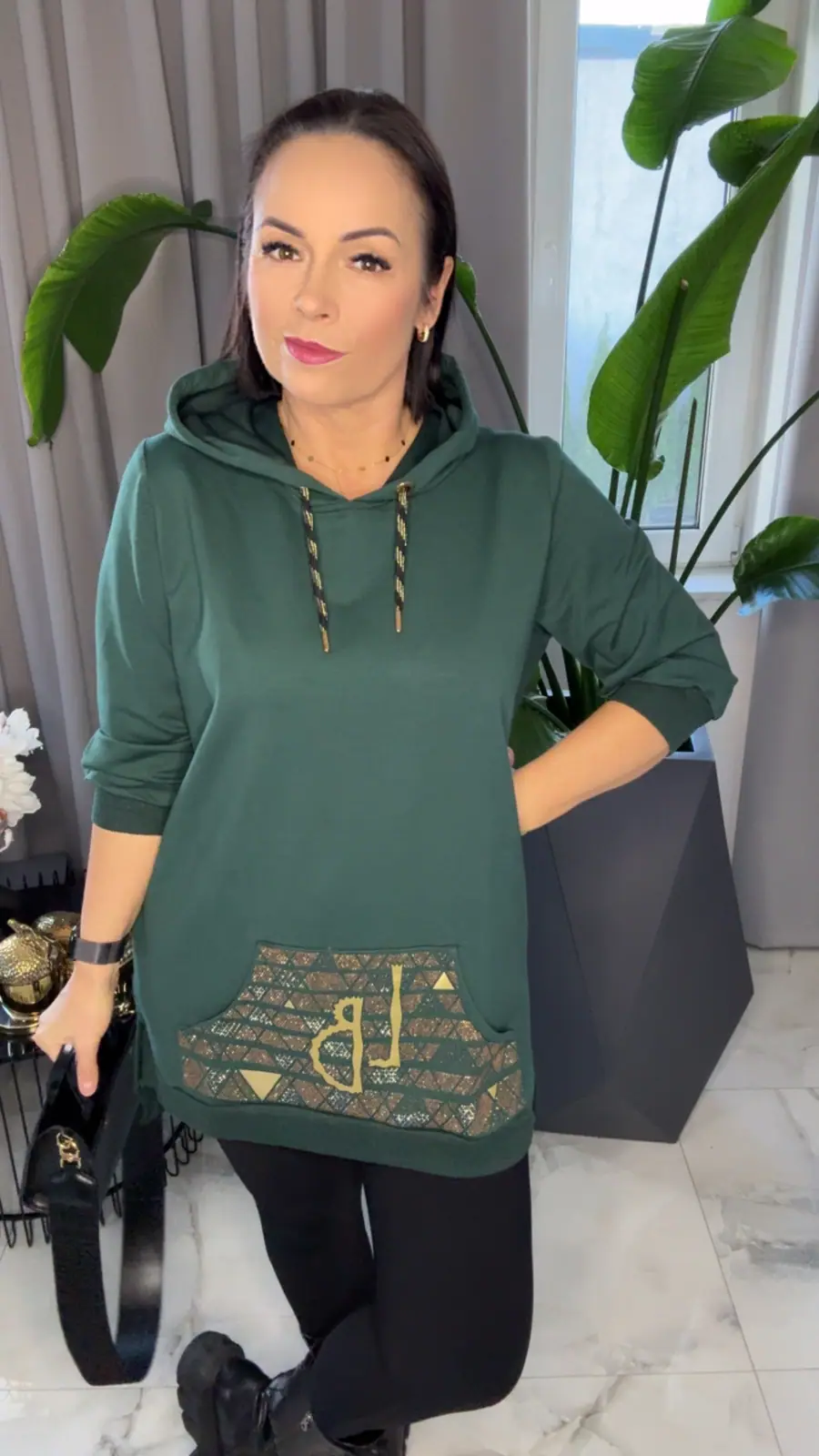 Bluza zielona Lola Bianka tunika dresowa – miniatura 5 z 9