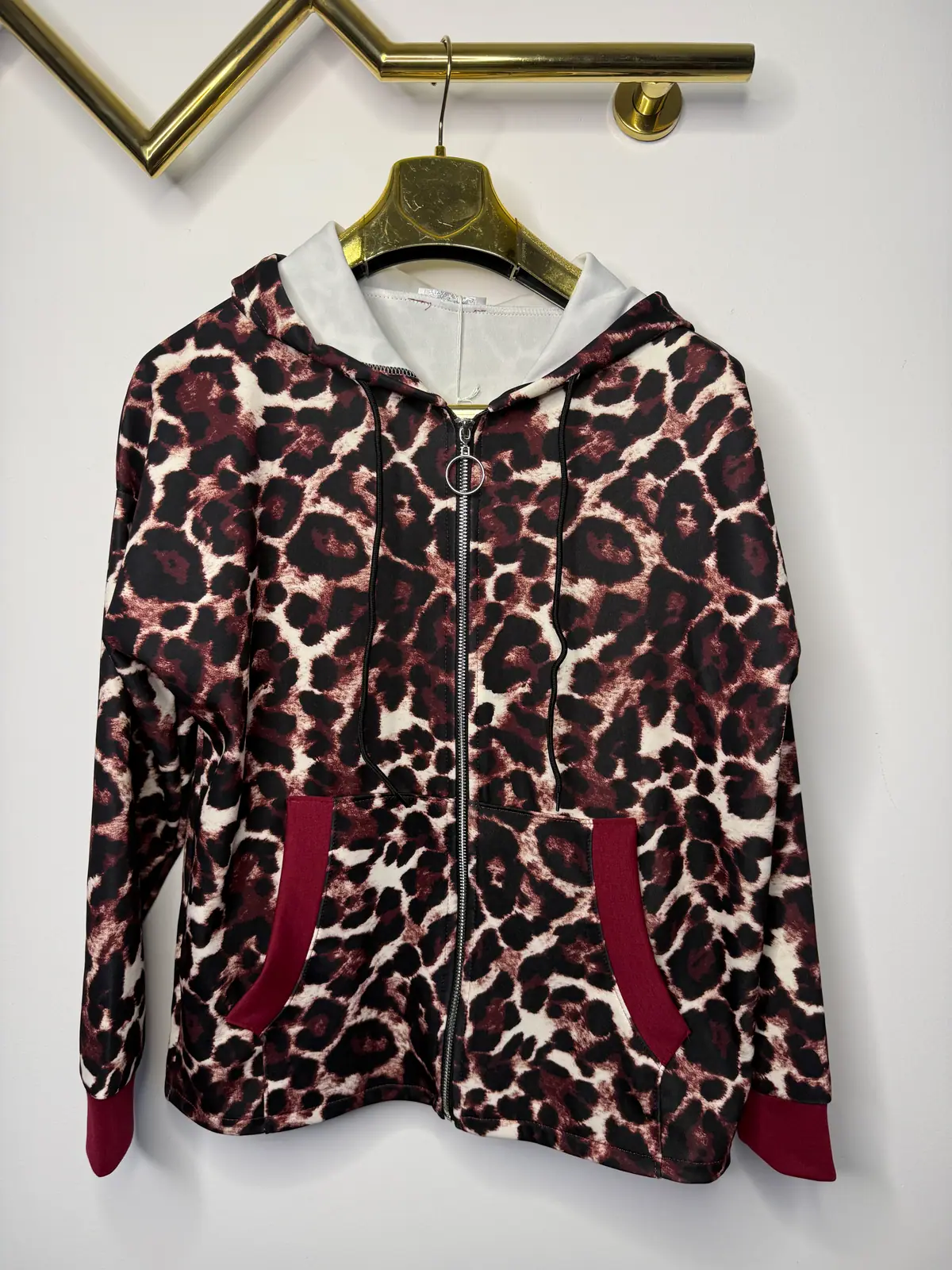 Bluza tygrys bordowa zapinana – miniatura 4 z 4