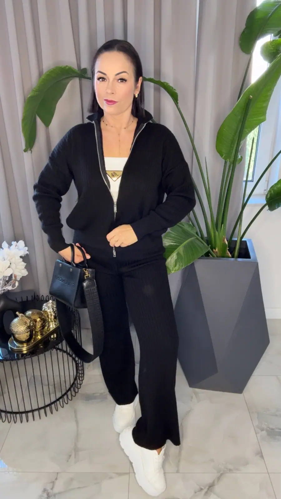 Dres czarny Lola Bianka dzianinowy z topem – miniatura 6 z 8