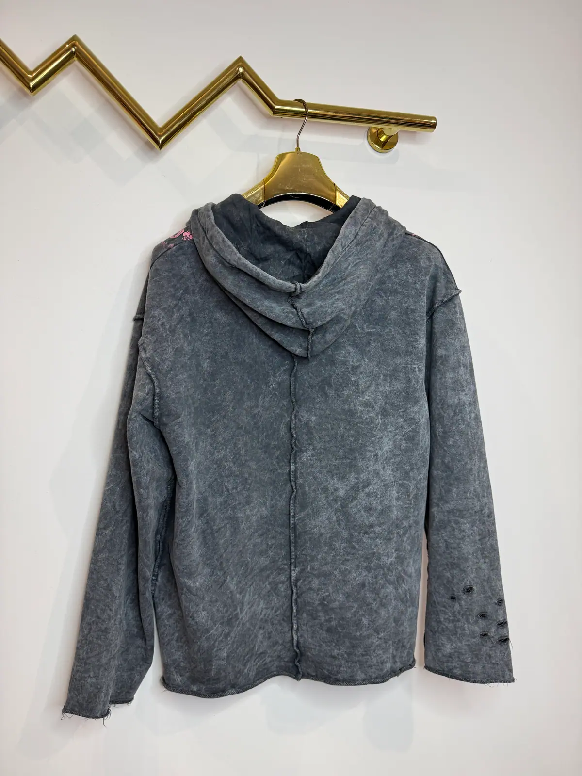 Bluza szara neon z dziurami bawełniana – miniatura 8 z 11