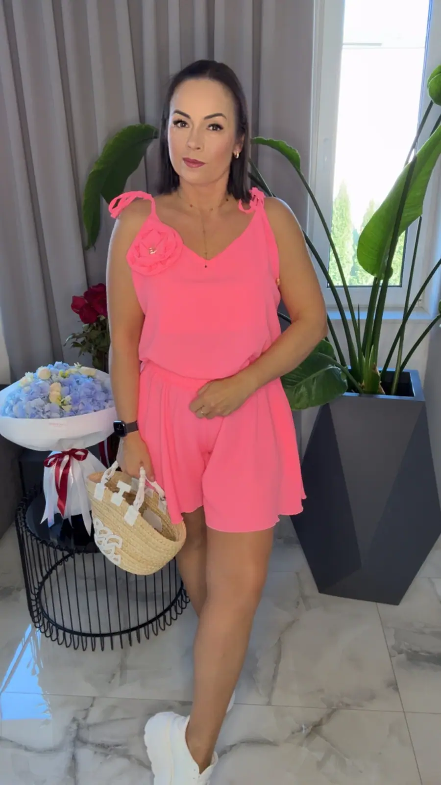 Komplet letni Lola Bianka koral neon – miniatura 3 z 11