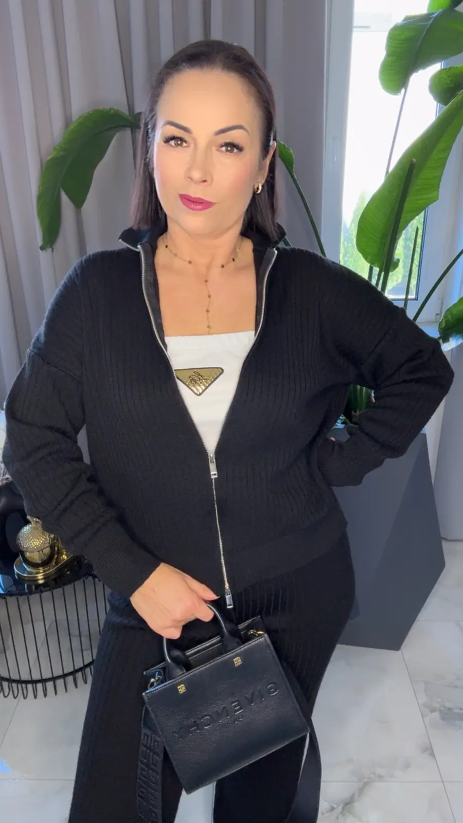 Dres czarny Lola Bianka dzianinowy z topem – miniatura 7 z 8
