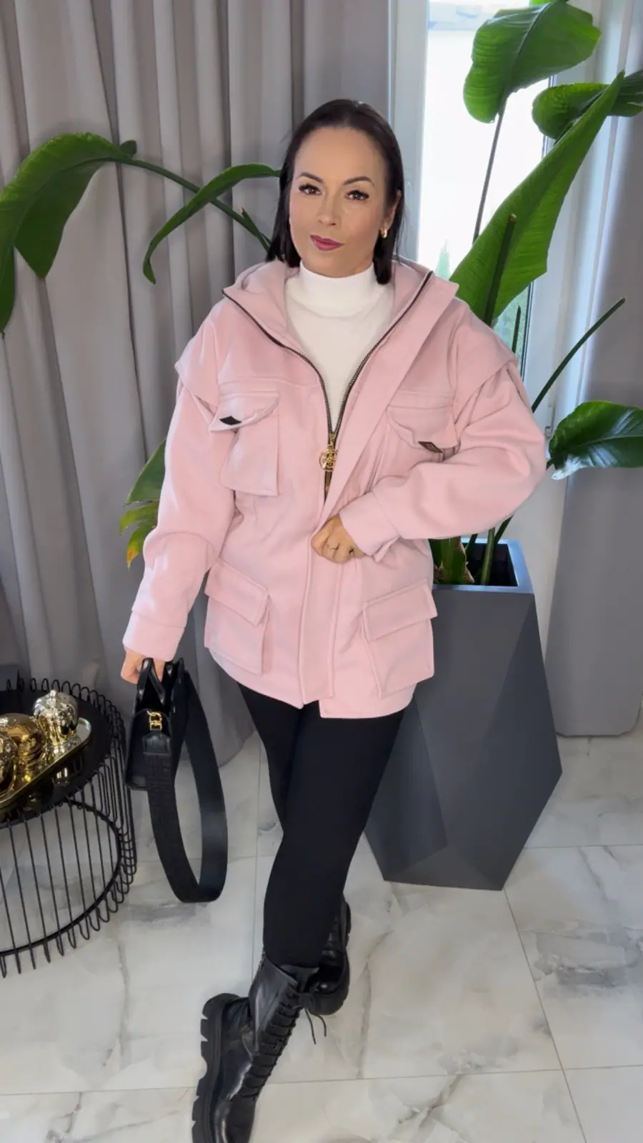 Kurtka róźowa parka Pink Mania piękna – miniatura 7 z 12
