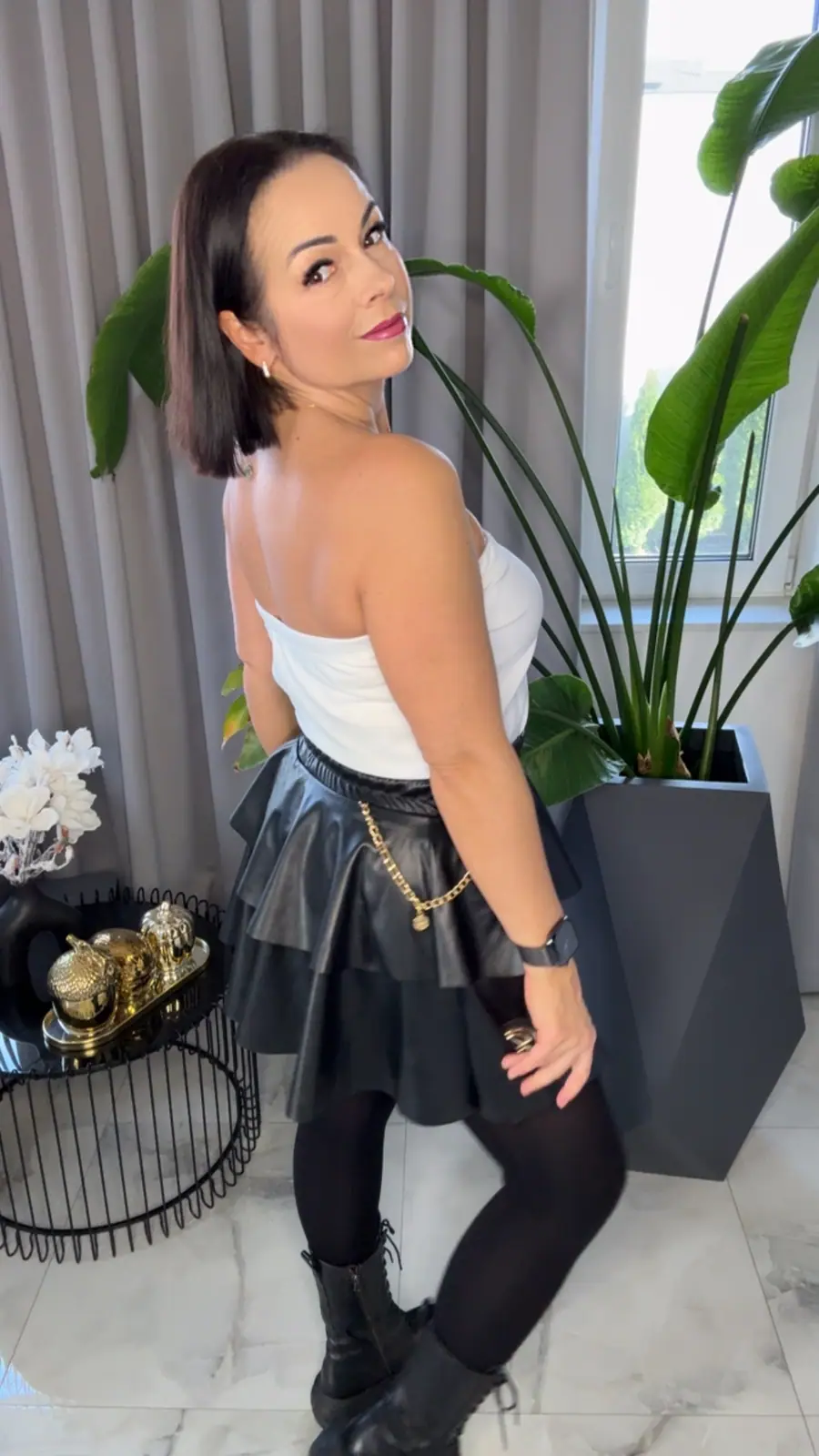 Spódnica czarna Pink Mania Lola Bianka ekoskórka – miniatura 5 z 12