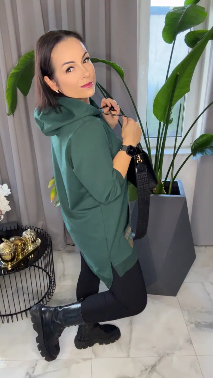 Bluza zielona Lola Bianka tunika dresowa – miniatura 3 z 9