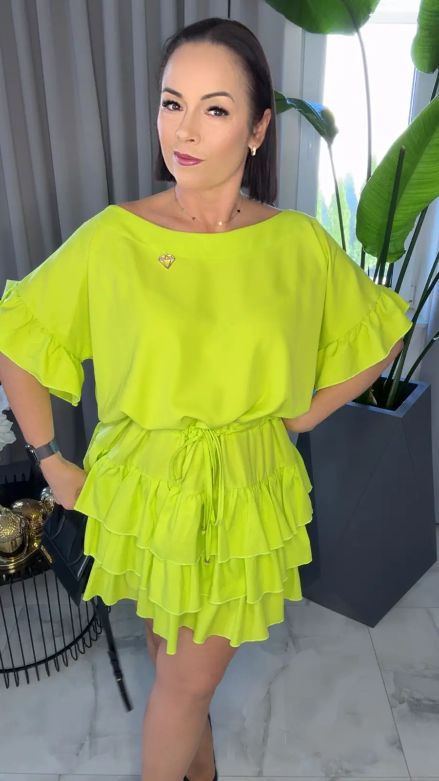 Sukienka Lola Bianka hiszpanka limonka – miniatura 5 z 11