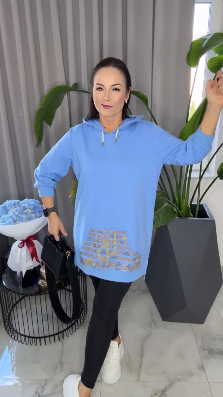 Bluza niebieska Lola Bianka tunika – miniatura 7 z 12