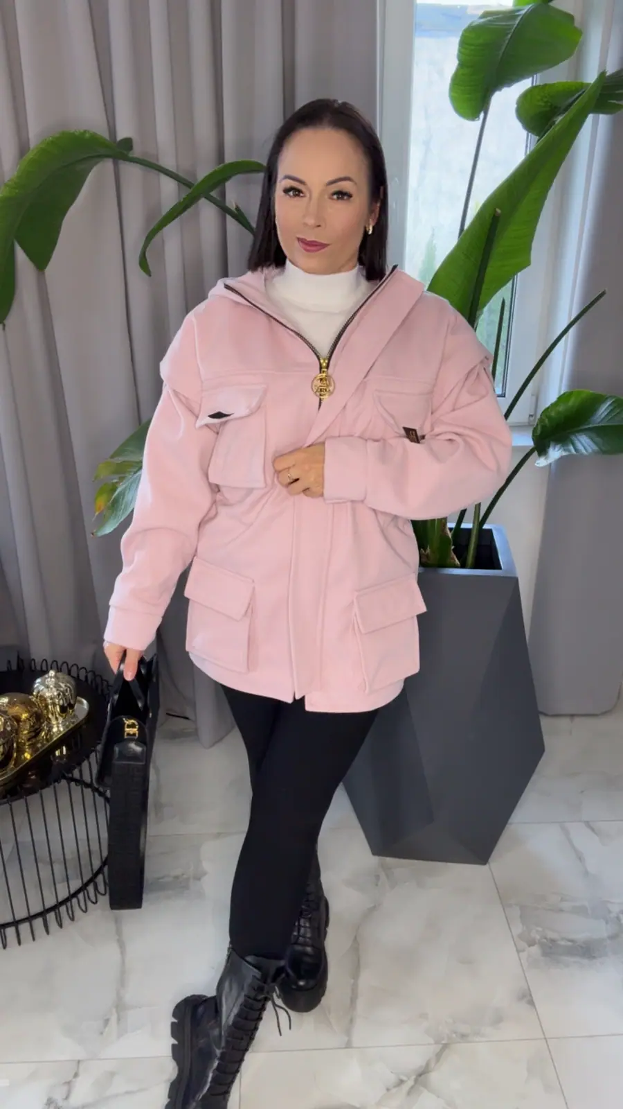 Kurtka róźowa parka Pink Mania piękna – miniatura 5 z 12