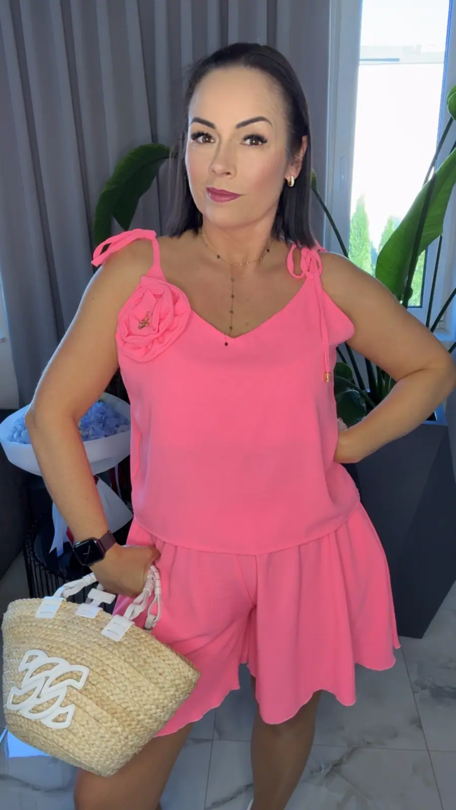 Komplet letni Lola Bianka koral neon – miniatura 6 z 11