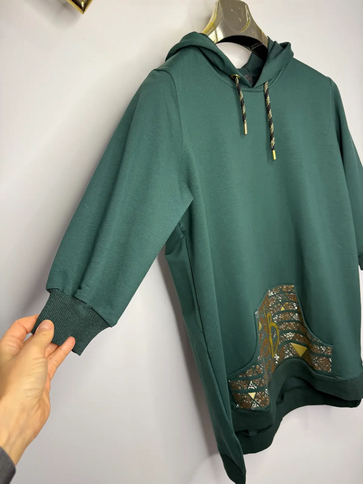 Bluza zielona Lola Bianka tunika dresowa – miniatura 8 z 9